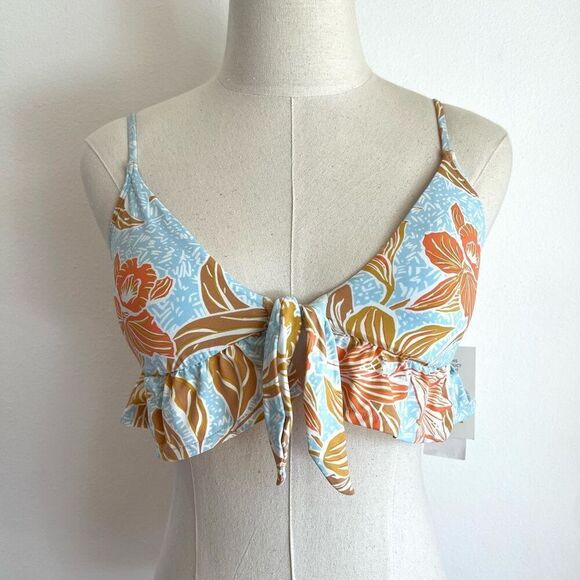 Roxy Island In The Sun Blue Printed Bikini Top XS - Picture 2 of 15